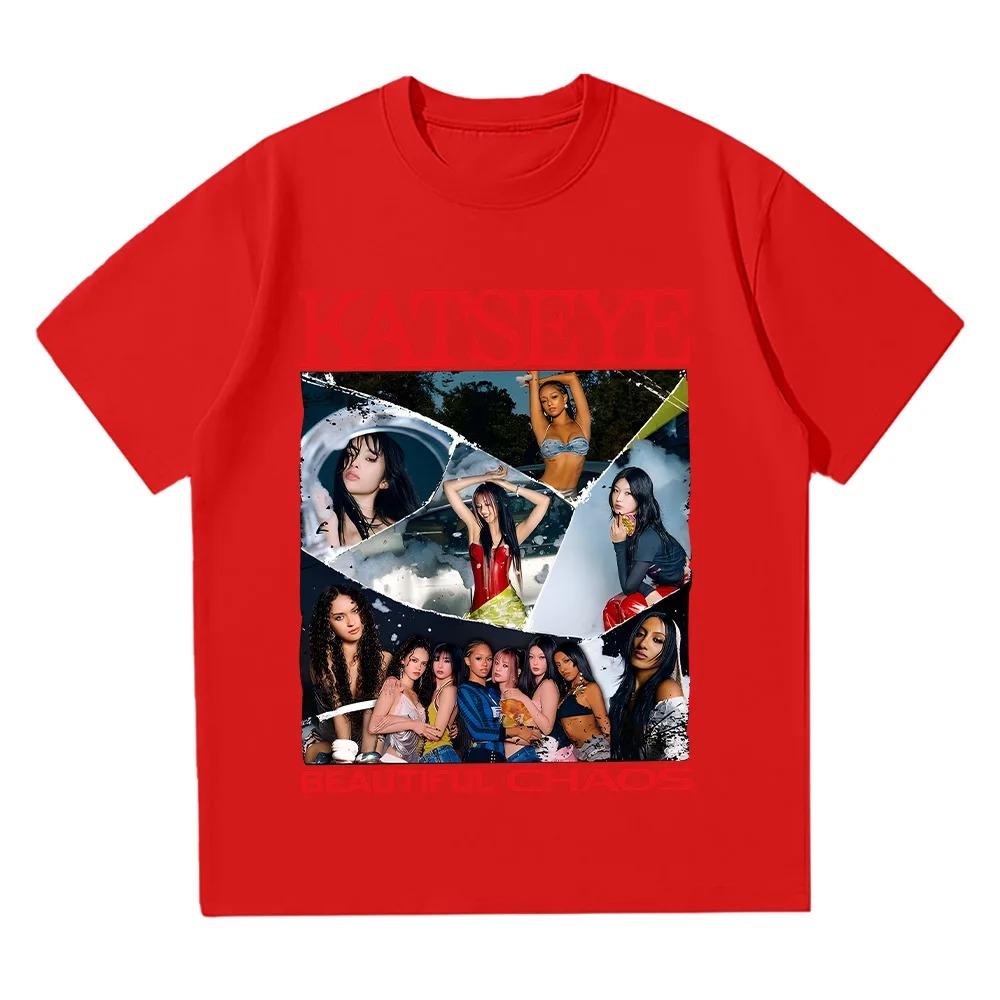 Retro Katseye Beautiful Chaos Tshirt Kpop Tee Gift for Woman Man Oversized Graphic Short Sleeve Shirt Unisex Unisex Women Clothing