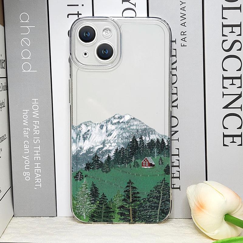 Painting House Mountain Landscape Phone Case for IPhone 17 16 15 14 11 12 13 Pro Max 7 8 Plus 12 13 Mini X XS Max XR Soft Cover