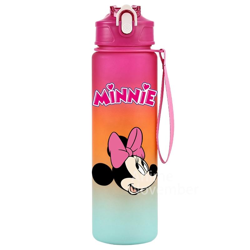 Disney Mickey Mouse Water Cup Minnie Gradient Straw 750Ml Large Capacity Camping Drinking Tools Outdoor Sports Minnie Water Cups