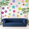 63 Pieces Flower Stickers, Colorful Wall Decals for Girls Room, DIY Self-Adhesive Boho Wall Art for Nursery, Bedroom Decor