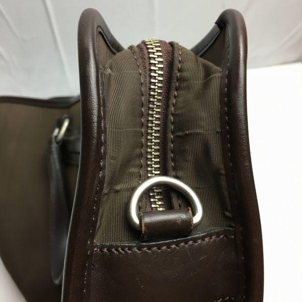 Paul Smith Briefcase Business Bag Dark Brown/Brown Stripe Pattern Strap Included(USED)