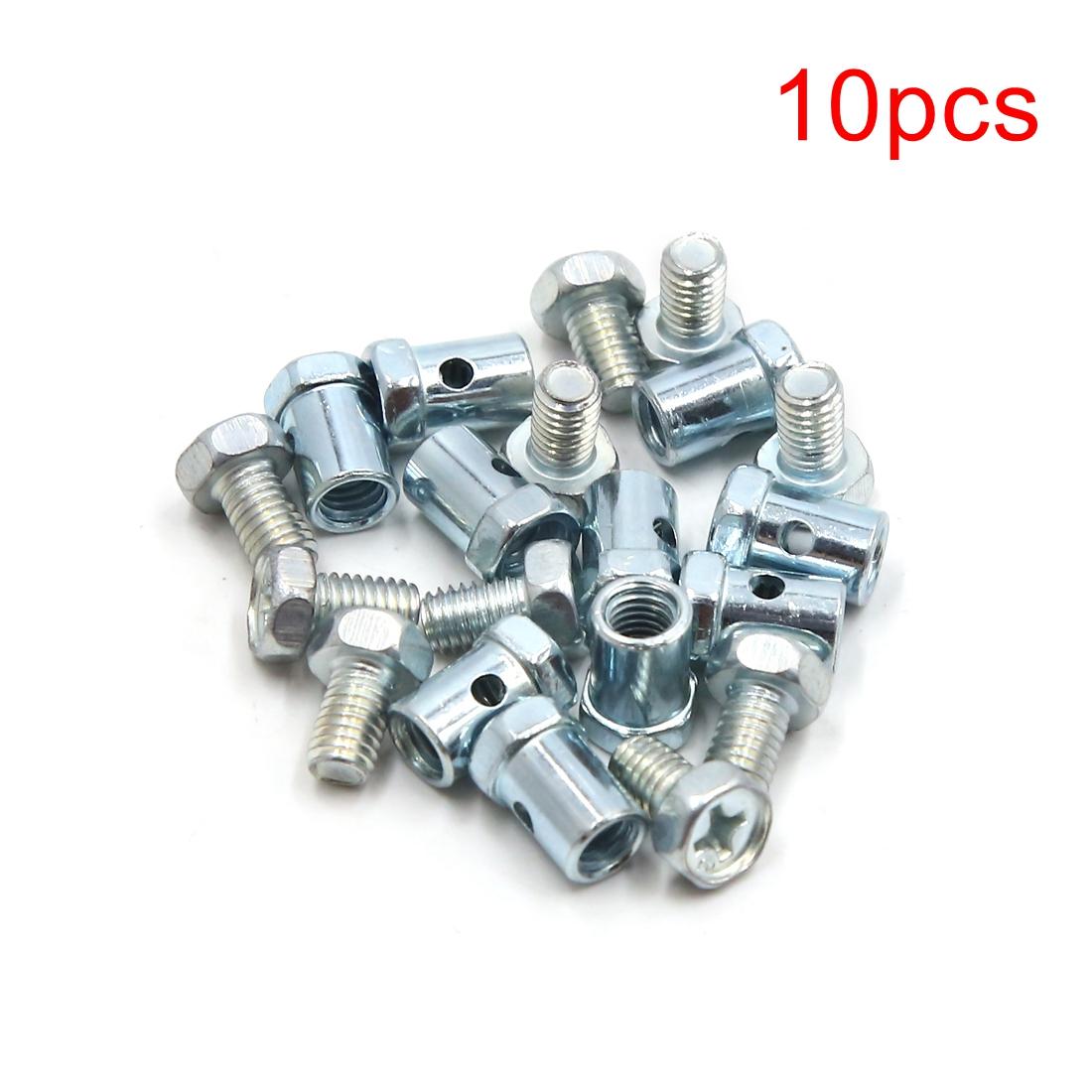 

10/20/25/30/40/50/70/100pcs 5mm Thread Dia 15 x 8mm Brake Cable Wire Solderless Nipple Screw Silver Screw For Motorcycle 10pcs