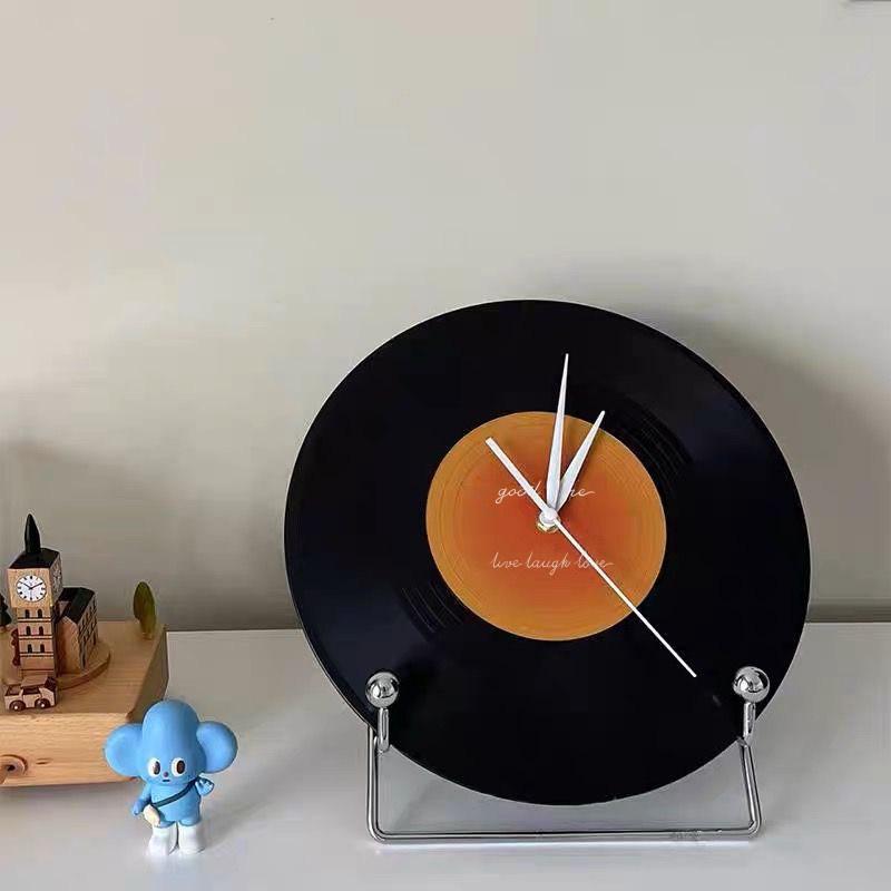 

Sunset Vinyl Record Retro Wall Clock for Cafe or Living Room Decor Record Clock Stand