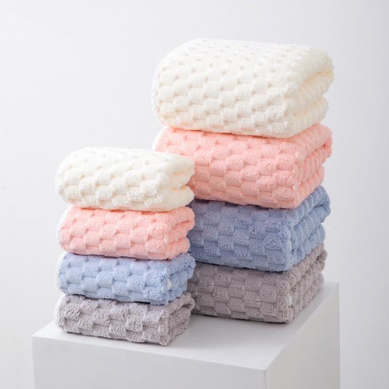 Plaid Bath Towel Soft & Absorbent Coral Fleece Large Towels for Home, Hotel, SPA, Swimming, Bath Towels, Quick-Dry, Luxury Bathroom Accessories