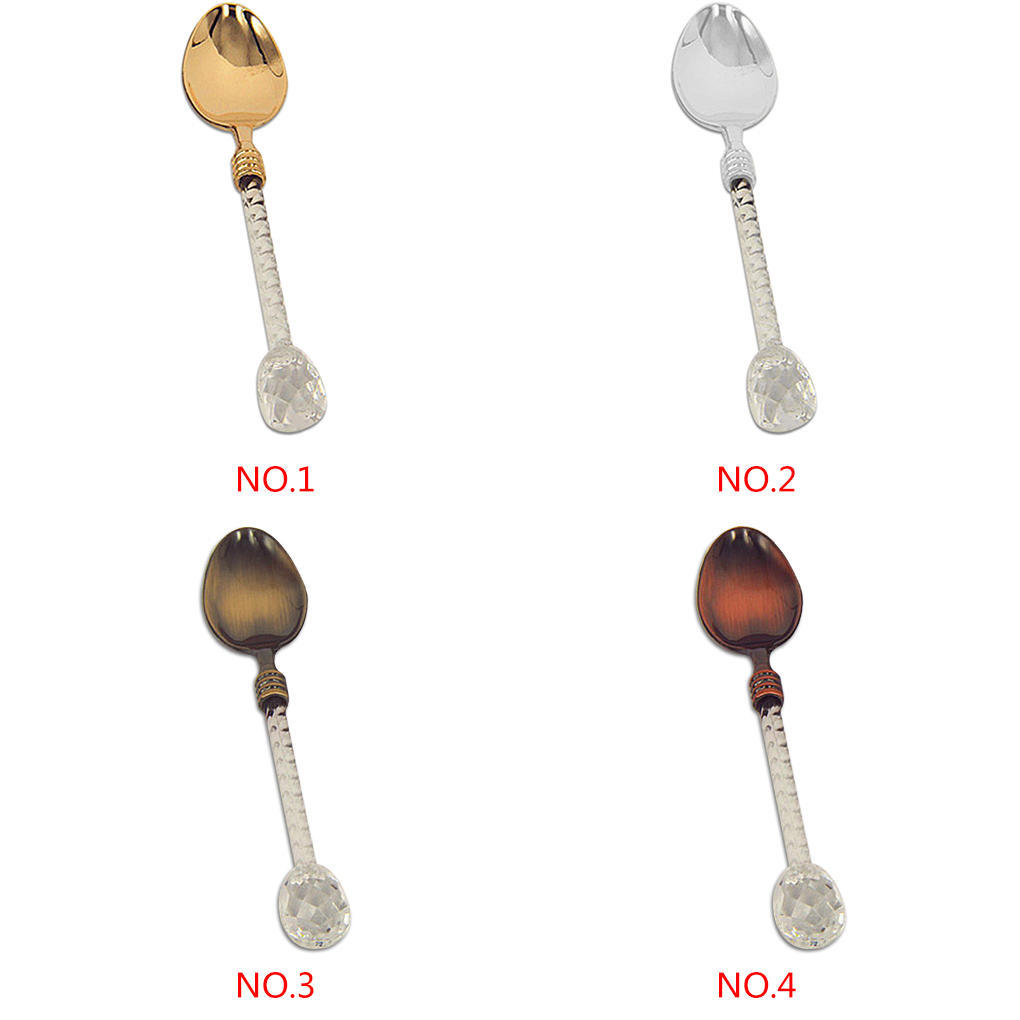 Crystal Coffee Spoon Dessert Scoop Vintage Style Scoops Decoration Gift Tableware Restaurant Kitchen Accessories