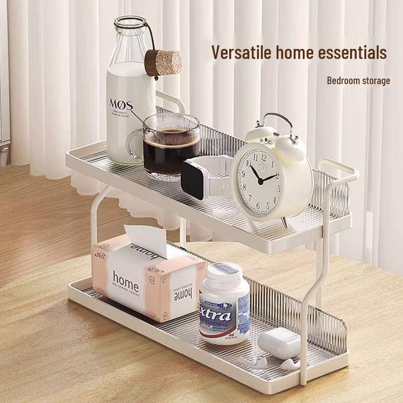 Light Luxury Cream Style Double-Layer Acrylic Storage Shelf