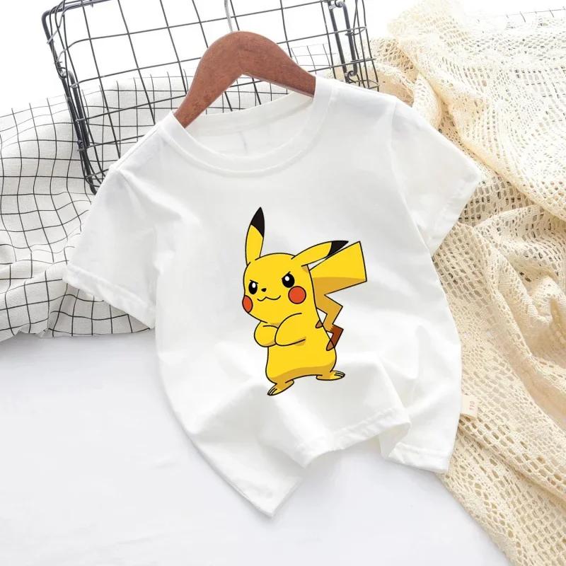 New Cartoon Printed Pikachu Game T-shirt for Kids - Short Sleeve Boys' and Girls' Casual Shirt for 2025 Sports Shirt