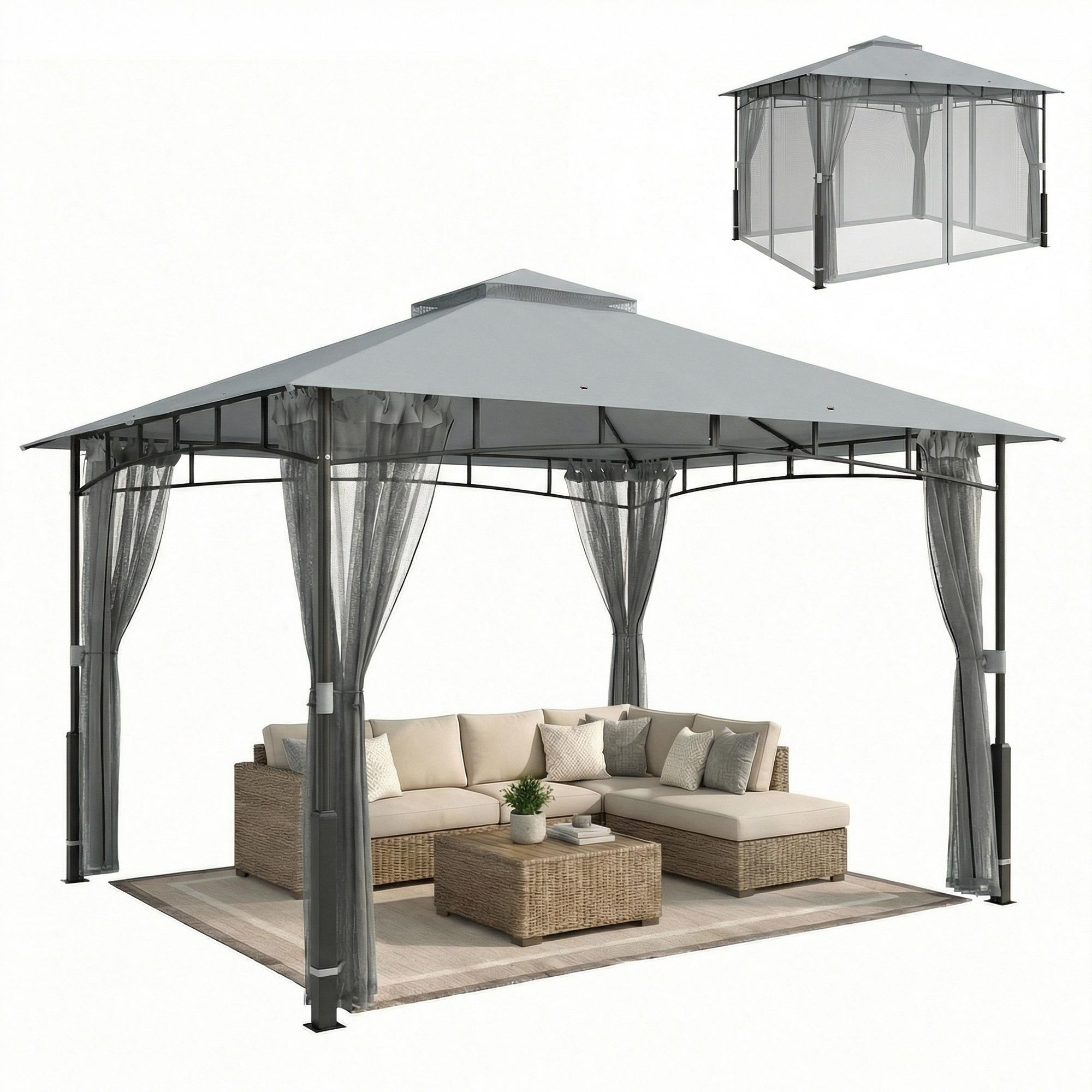Garden Gazebo with Double Roof Gazebo