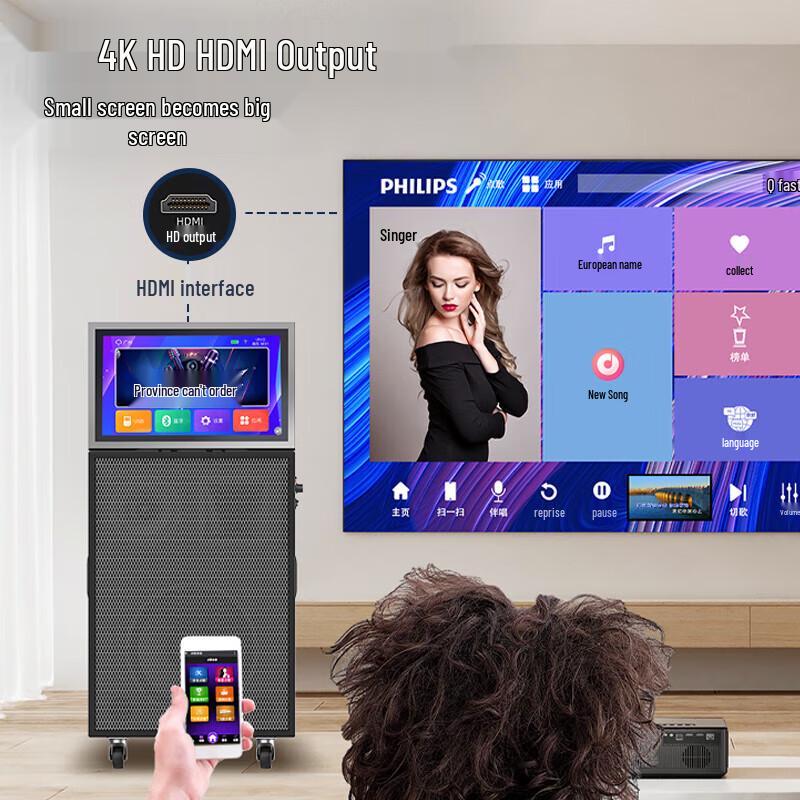 PHILIPS SD329T Portable Outdoor KTV Speaker with Touch Screen
