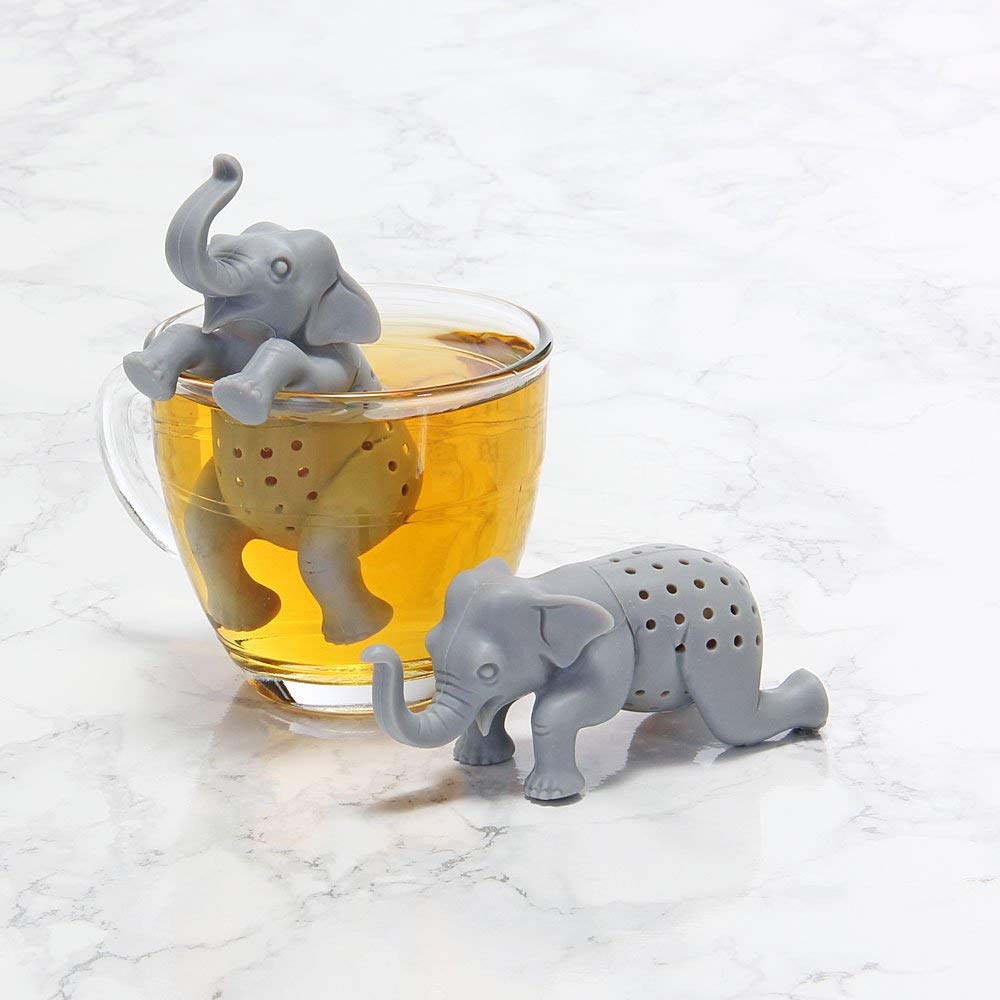 Carolata Animal Tea Strainer (Asian ElephantDishwasher and Microwave SafeSilicone) Cute Animal Tea Strainer Tea Infuser Gift