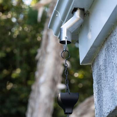 Adaptor de jgheab cu lanț de ploaie, negru, potrivit pentru instalarea burlanului de jgheab - N29R