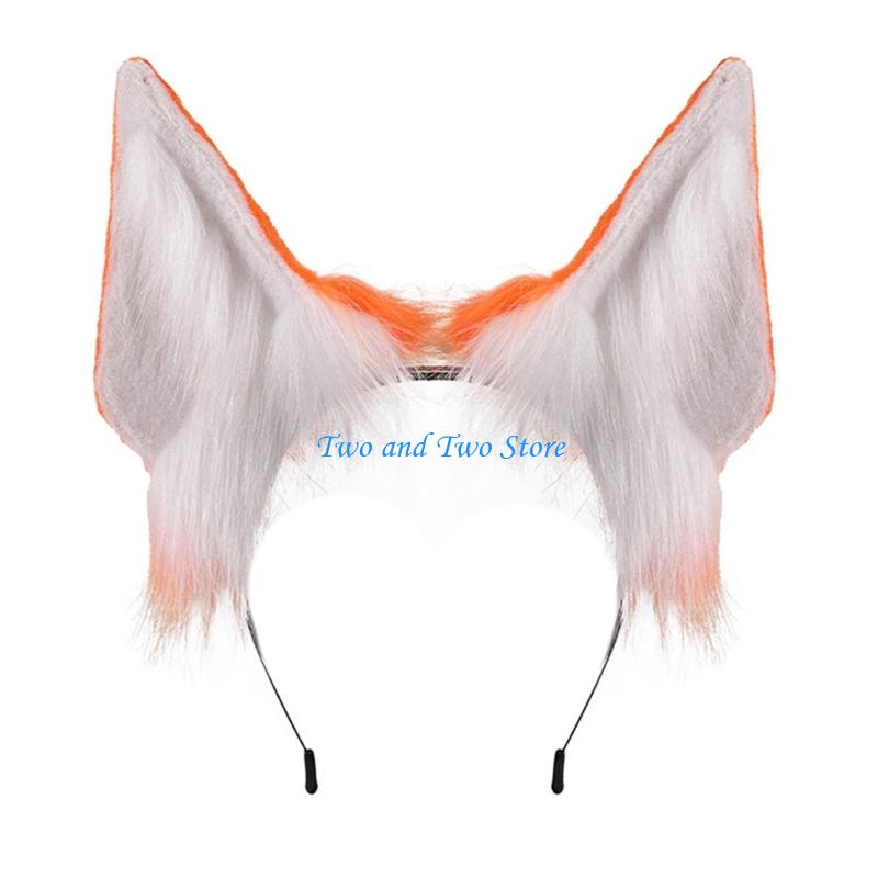 HX6F Soft Plush Animal Ear Headband Practical Cosplay Accessory Fashion Costume Headpiece For Role Playing Parties