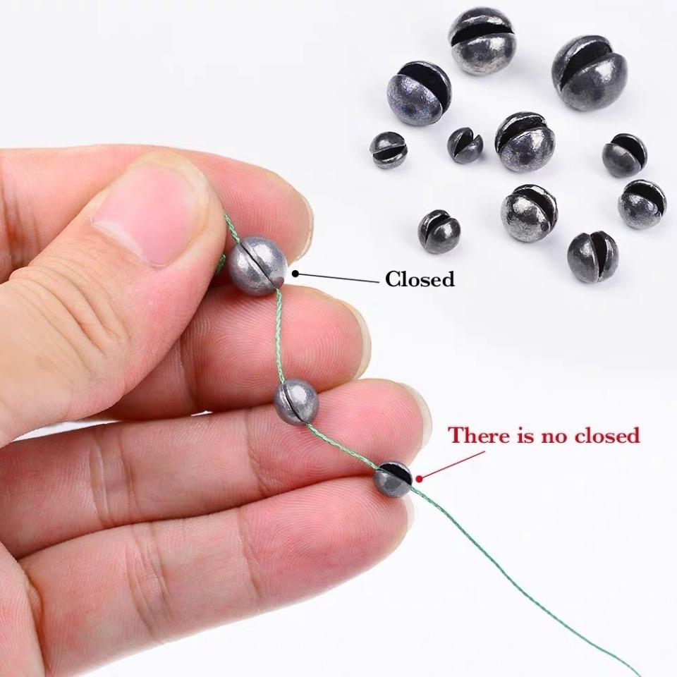 Fishing Jig Rig Accessories Equipment 100Gram 205pcs Box Round Split Shot Fishing Weights Removable Fishing Sinkers