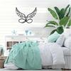 Black Metal Angel Wings Wall Art Heart Cutout Decor for Indoor Outdoor Living Room Bedroom Garden