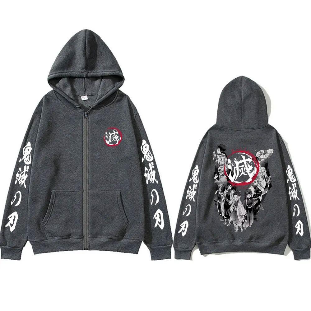 Anime Devil Killer Zipper Hoodie Men's Fashion Women's Super Large Zipper Sportswear Men's Retro Casual Zipper Jacket