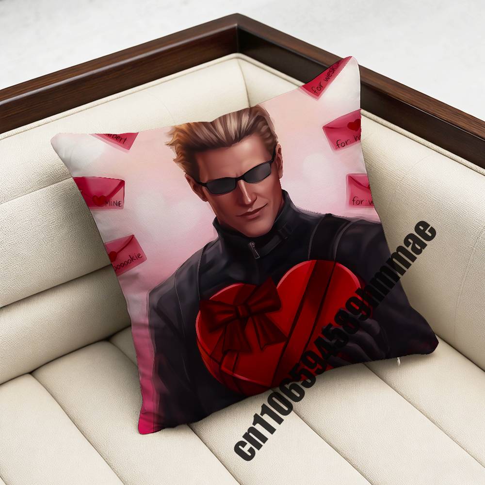 For R-Resident Evil Albert Wesker Throw Pillow Case Sham 45X45Cm Decoration Square Bed Pillowcase Pad Cover