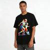 Parent-Child Soccer Time Watercolor Print Casual T-Shirts For Family Pure cotton T-shirt