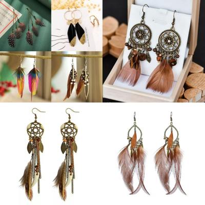 Feather Cross Earrings