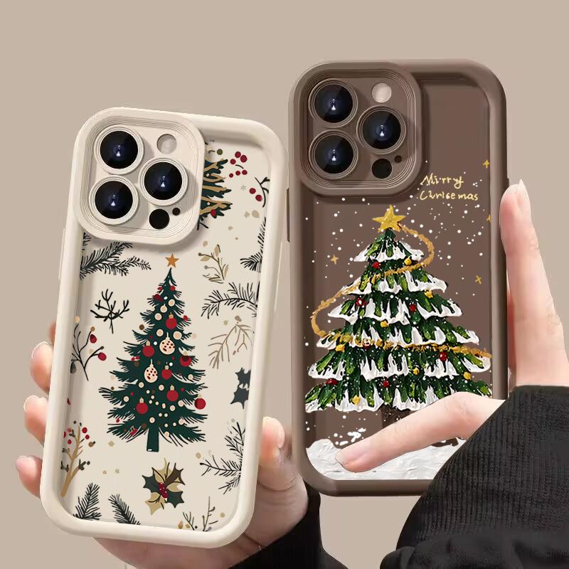 Merry Christmas Tree Silicone Phone Case For Xiaomi Redmi Note 14 13 12 11 Pro Plus 4G 5G 12S 11S Redmi 13C 14C Shockproof Cover