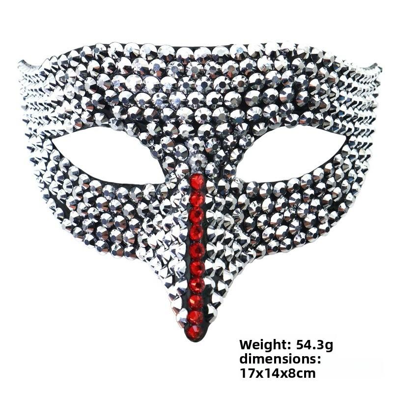 Meier High-end diamond-studded half-face eagle beak mask - halloween dance party fashion eyemask Diamond-studded eagle beak - red