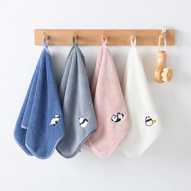 Soft Baby Bath Towel Cartoon Panda Face Towel Newborn Infant Kids Coral Velvet Absorbent Washcloth Children Shower Towel 50x25cm