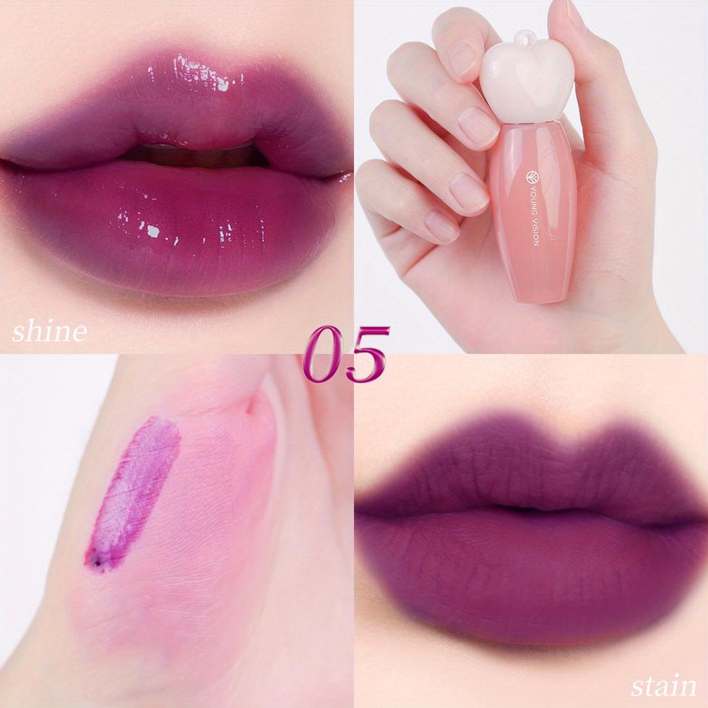 YOUNG VISION Water Lip Stain for Women Girls, LongLasting Lip Gloss Multi-Use Liquid Blush/Eyeshadow, Transfer-Proof Shine-to-Matte Finish In 3 Min