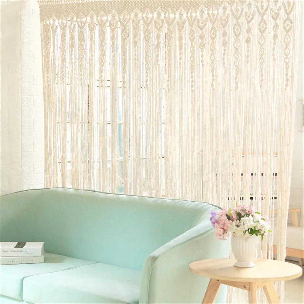 Macrame Wall Hanging Tapestry Boho Door Window Woven Hanging Curtain for Apartment Bedroom Living Room Bohemian Wall Decoration