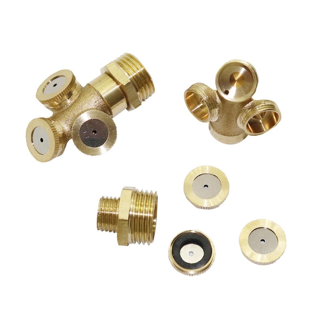 1/2" Misting Nozzle Brass Atomizing Spray Fitting Nebulizer Hose Connector Water Sprinklers Heads Adjustable Garden Irrigation