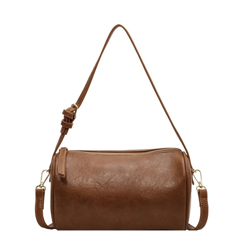 Monochromatic Women'S Crossbody Bags Soft Interior Compartment Boston Type Pu Bags Casual High Quality Premium