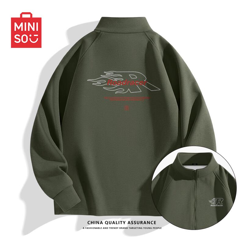 

MINISO Men s American Style Stand Collar Jacket 3XL