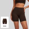 Women's High-Waisted Double-Sided Nylon Yoga Shorts with Tummy Control and Peach-Lift