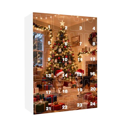 

2025 Адвент-календарь «Такса в кружке» 24-дневная коробка для отсчета Рождества с акриловыми украшениями Милый подарок для любителя собак G