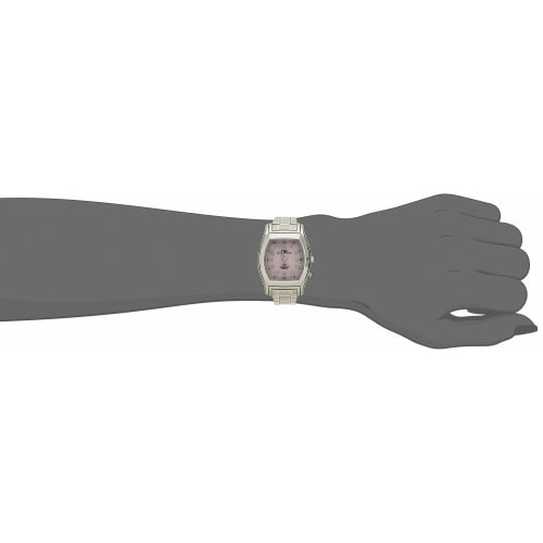 Cue and Cue Watch Analog Radio Solar Waterproof Metal Band Pink HJ05-205 Women's Silver