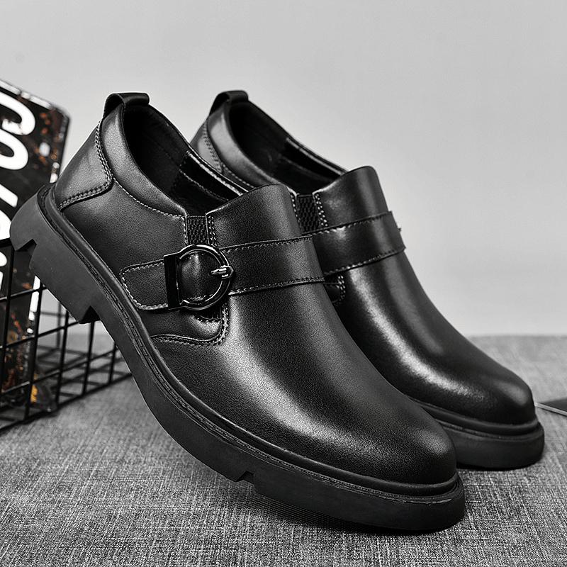 Fashion Spring British Style Designer Brand Leather Shoes Chelsea Leather Shoes Cowhide Shoes Waterproof Business Leather Casual Shoes