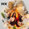 Religious Home Accents Pre-Lit Nativity Wreath, Battery Powered Lighted Hanging Wreath with Burlap Retro Style Holiday Gift Bow And Star for Christmas