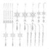 Crystal Look Christmas Tree Ornament Acrylic Snowflake Icicles Holiday Decors X3UC