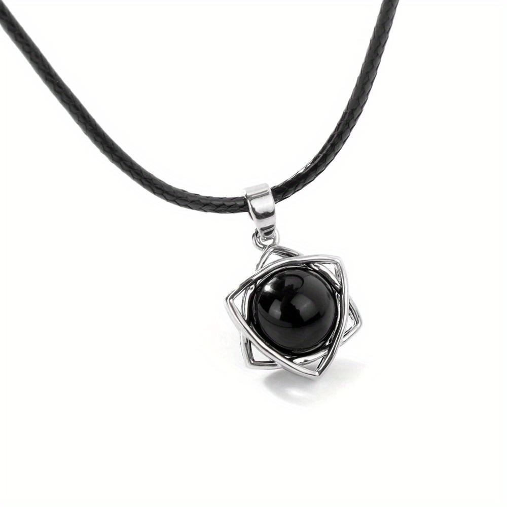

Natural Reiki Crystal Six-pointed Star Pendant Necklace Women Men Healing Quartz Stone Amethysts Tiger Eye NecklacesStar Jewelry