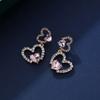 Full Crystal Love Earrings – Hypoallergenic 925 Silver Post, Trendy Celebrity Fashion Jewelry for Women