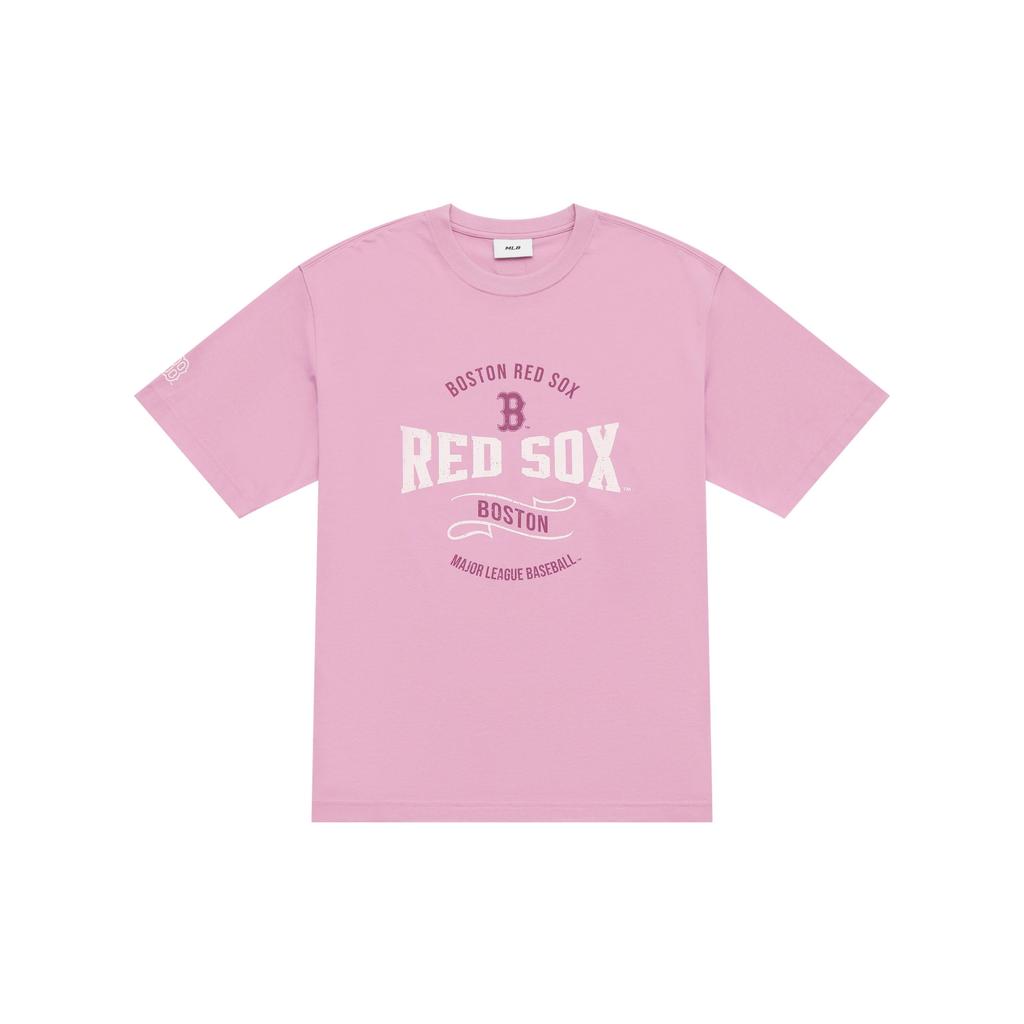 MLB Preppy Style Collection Boston Red Sox SS25 T Shirt Unisex Pink 3ATSV0653-43PKP