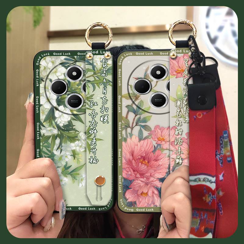 Wasserdichte Handyhülle für ältere Dame für Redmi A4 5G für Mama Handschlaufe Silikon Schutz Softcase Handyhalter Ring