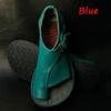 Summer Fashion Women's Plus Size Buckle Sandals Retro Solid Color Flat Shoes Women