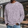 Men's Trendy Loose Fit Casual Leopard Print Long Sleeve Top with Lapel Collar