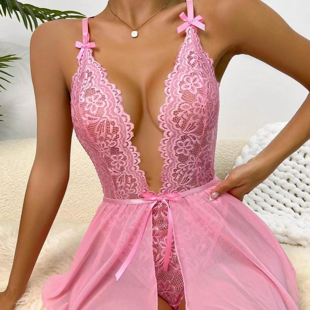 New Sexy Lingerie Crotchless Lace Bra And Underwear Set Women Lace Costumes Open Bra Underwear Sexy Dress Women Bodysuit