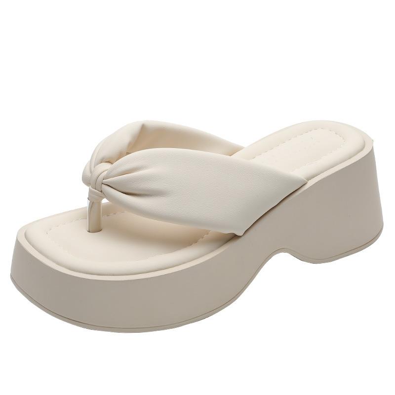 Thick-soled Flip-flops for Women's Summer Outer Wear 2025 Spring and Summer New Fashion Japanese Shit-stepping Feeling Sandals Muffin Bottom