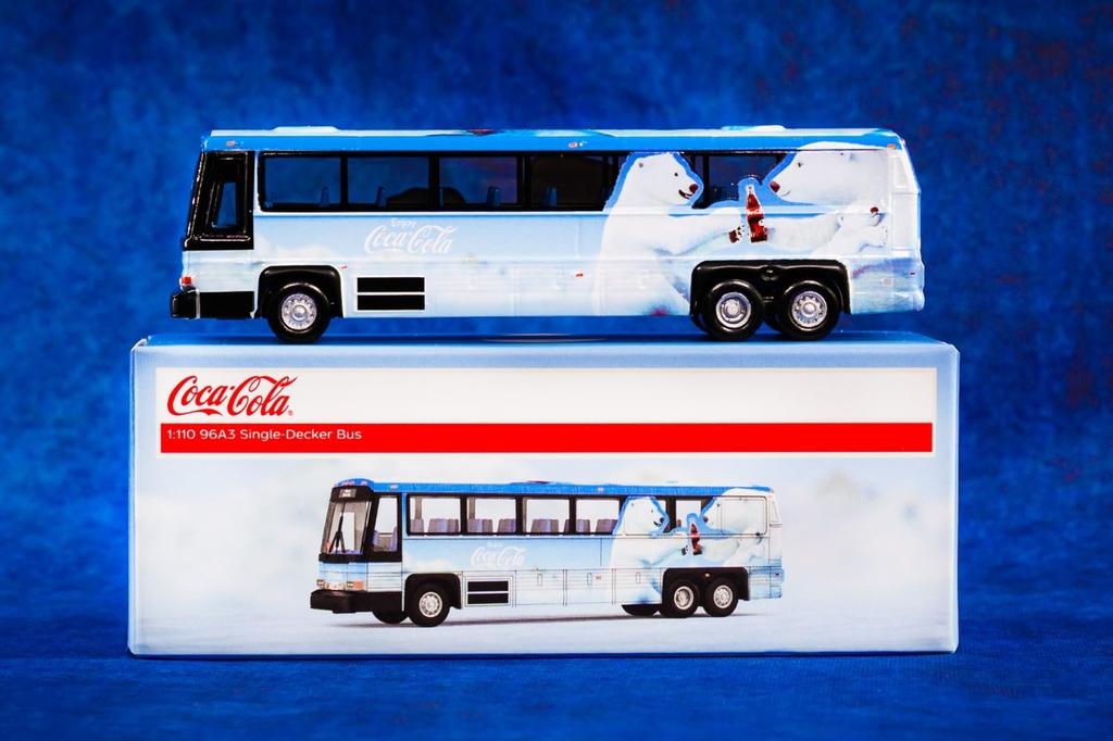 Tiny City Maßstab 96A3 Eisbär Bus Diecast Modellauto 1/110 Coca-Cola Einzeldecker Einzelstock