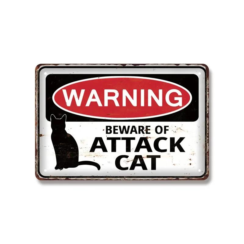 Vintage Warning Dog Metal Tin Sign for American Creative Sheet Painting Animal Wall Decoration Made of Old Iron Signs 8x12 inch