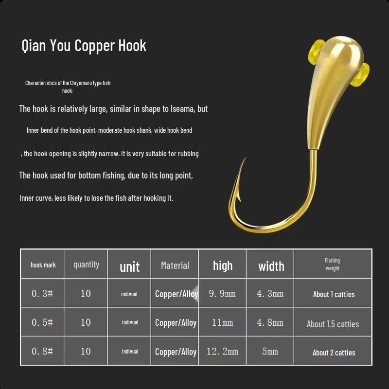 Enhanced Quick Attack Fishing Hook with Improved Lead Head Lure for Mandarin Fish and Bass