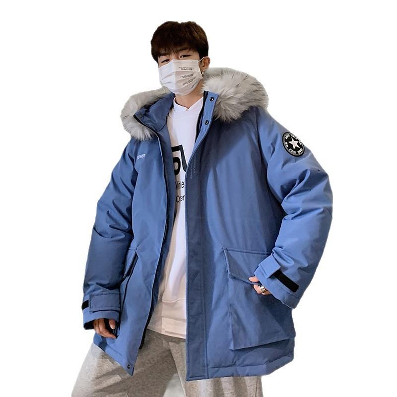 Veste d'hiver épaisse à capuche et col en fourrure pour hommes et femmes, chaude, froide, décontractée, ample, confortable, tissu de haute qualité, doudoune en duvet de canard blanc