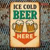 Vintage ICE COLD BEER Metal Sign 8x12, Retro Tin Plaque Wall Art for Home Bar Garage Cafe