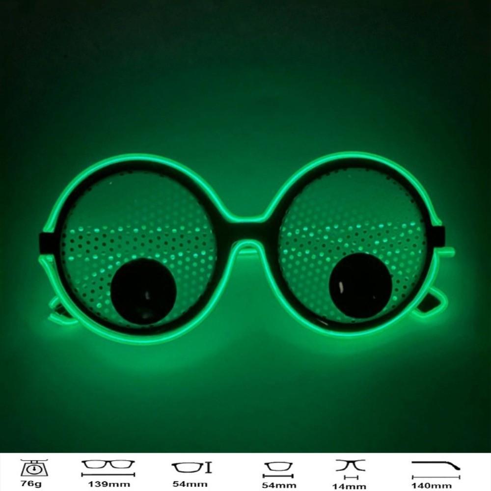 Light Up Glowing Glasses Round Frame Neon Glasses Lovely Party Glasses  Night Show зелёный